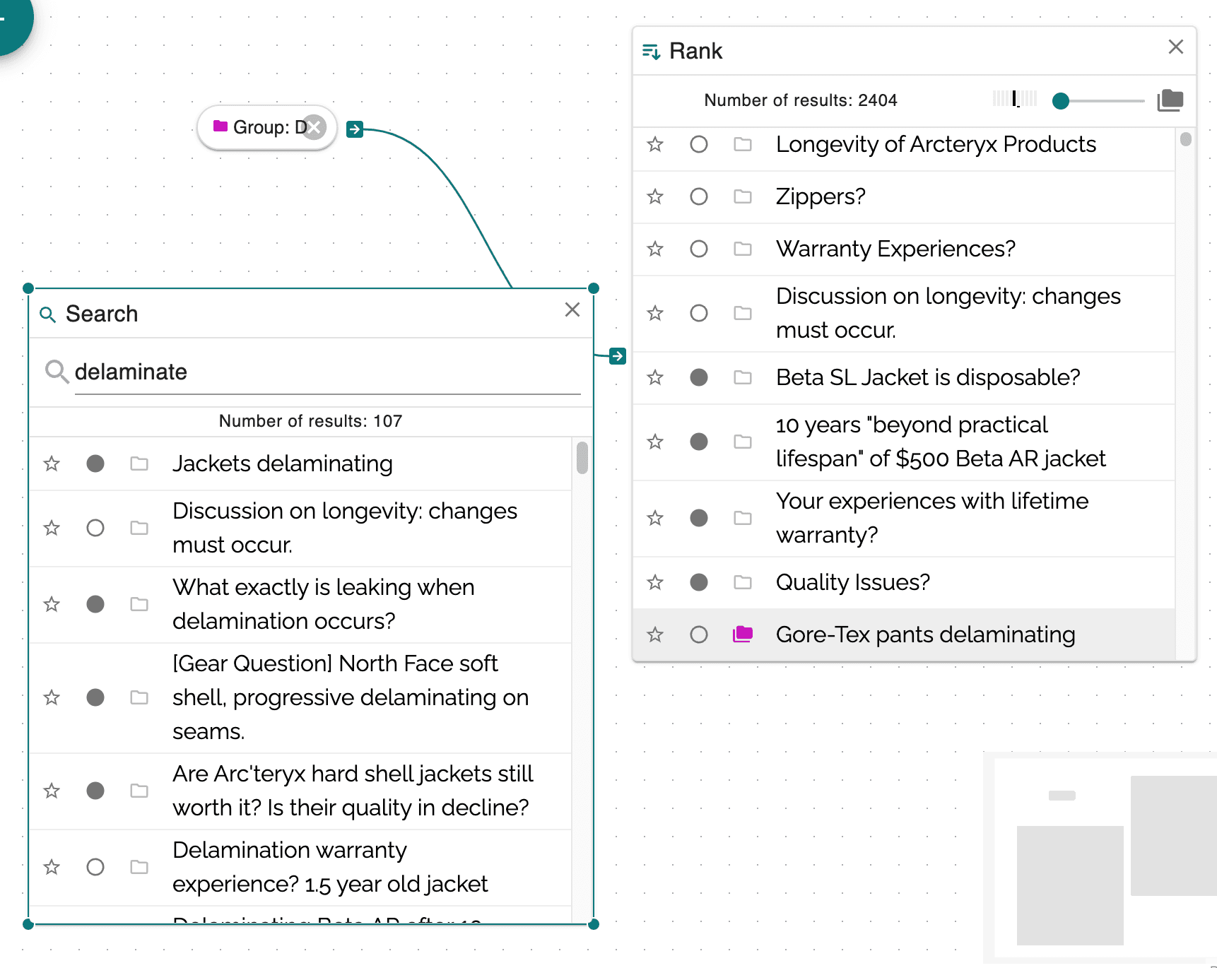 Arcteryx Delamination Search Screenshot